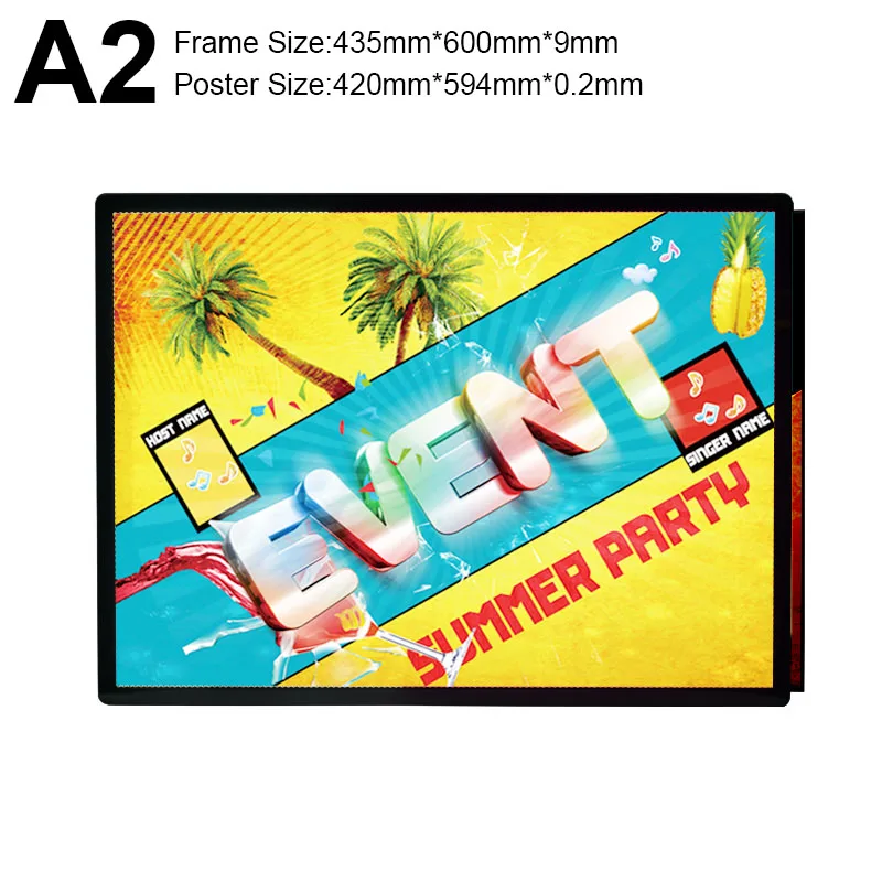 Black Frame A2 A1/A2/A3/A4 рекламный светодиодный Плакат рамка светильник коробка рестораны алюминиевый светодиодный меню Панель светильник коробка Маркетинг продукты светильник Коробки - Мощность в ваттах: Black Frame A2