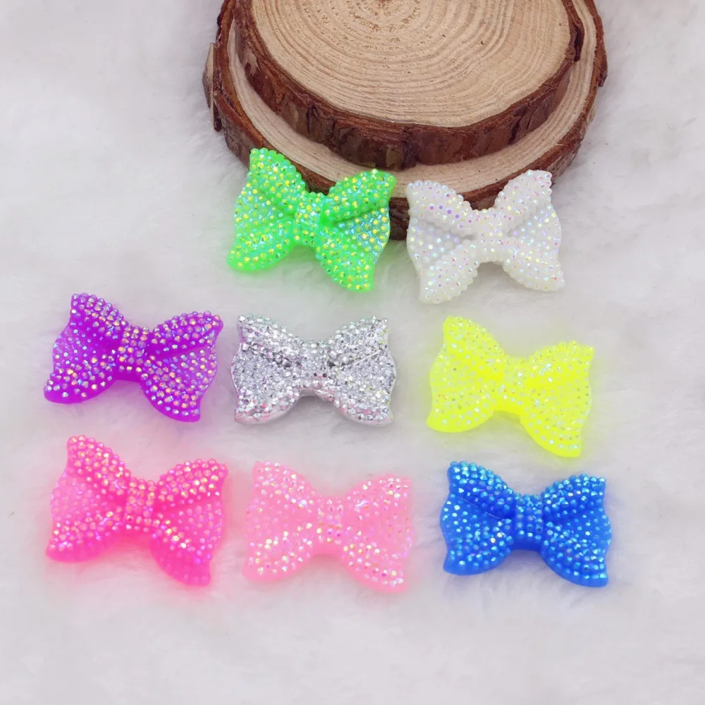 16 шт./лот резиновый бант с плоской задней стороной мультяшными персонажами