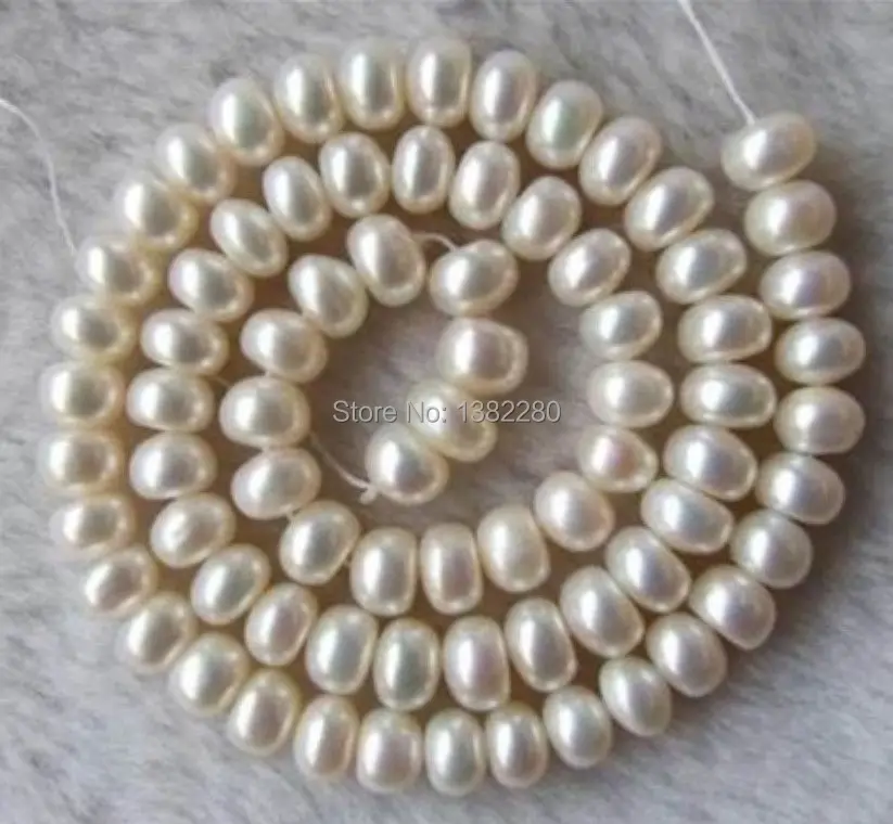 

! fashion DIY jewelry 5-7MM White Freshwater Pearl Beads 15" 2 pieces / lot fashion jewelry JT6678