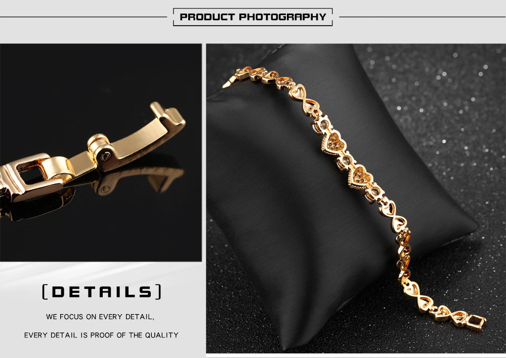 Женский браслет MNWT милый романтичный золотого цвета в форме сердца аксессуары