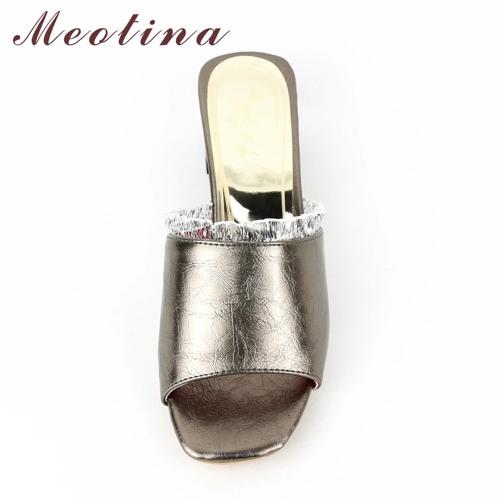 Женские сандалии с открытым носком Meotina летние повседневные босоножки на
