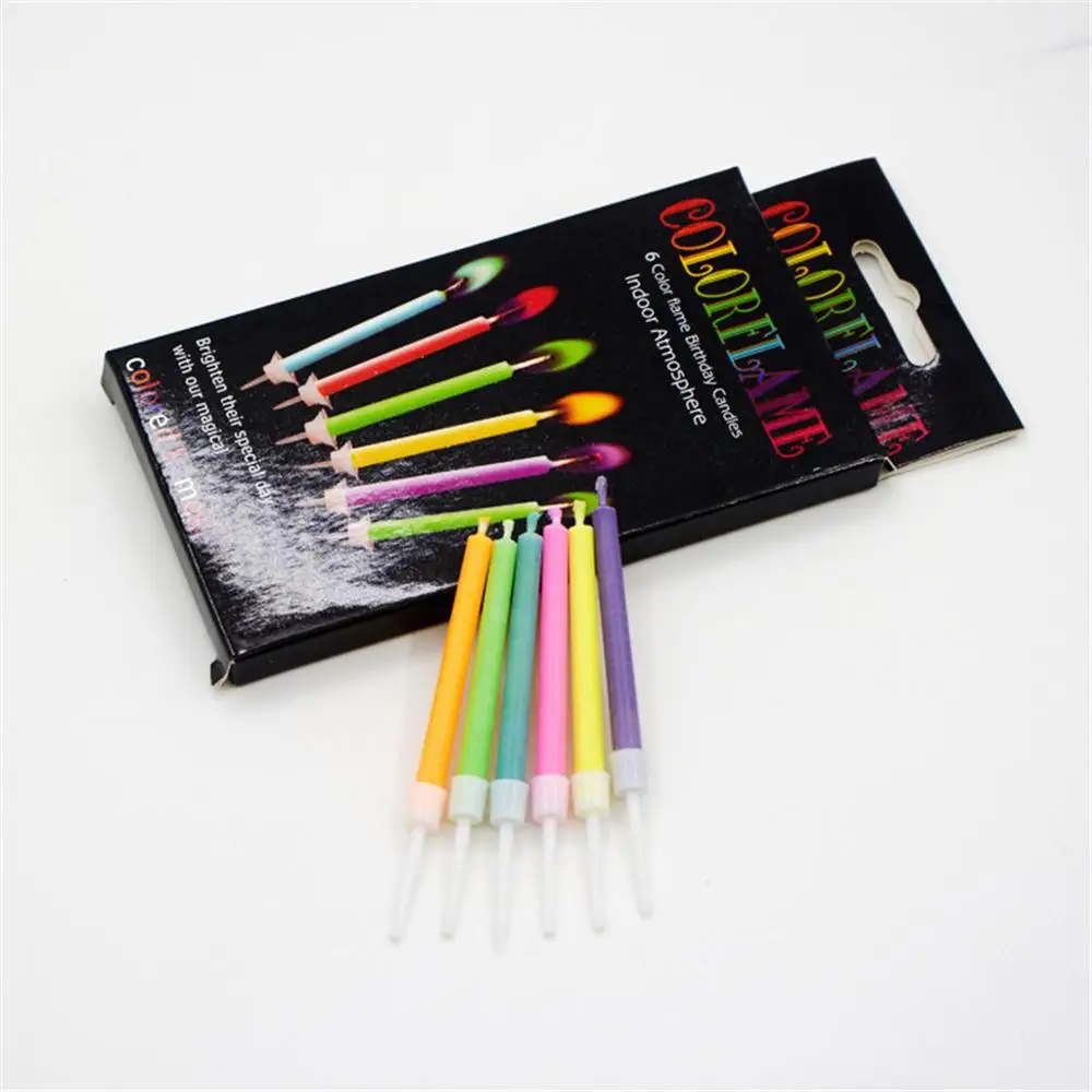 Разноцветная Светодиодная свеча в виде цветного пламени праздничная лампа для