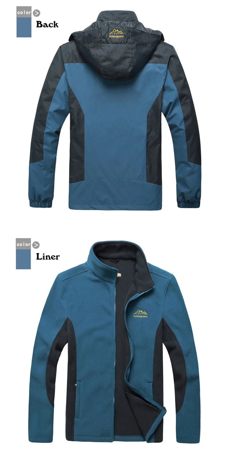 Большие размеры L~ 6XL, 7XL, 8XL, верхняя одежда, водонепроницаемое ветрозащитное дышащее теплое зимнее пальто, Мужская парка 2 в 1, лыжная куртка, Мужская одежда