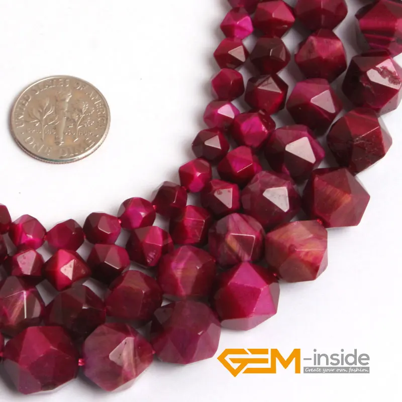 

Pink Tiger's Eye Faceted Polygonal Round Beads For Jewelry Making Strand 15" DIY Bracelet Necklace Jewelry Beads Wholesale