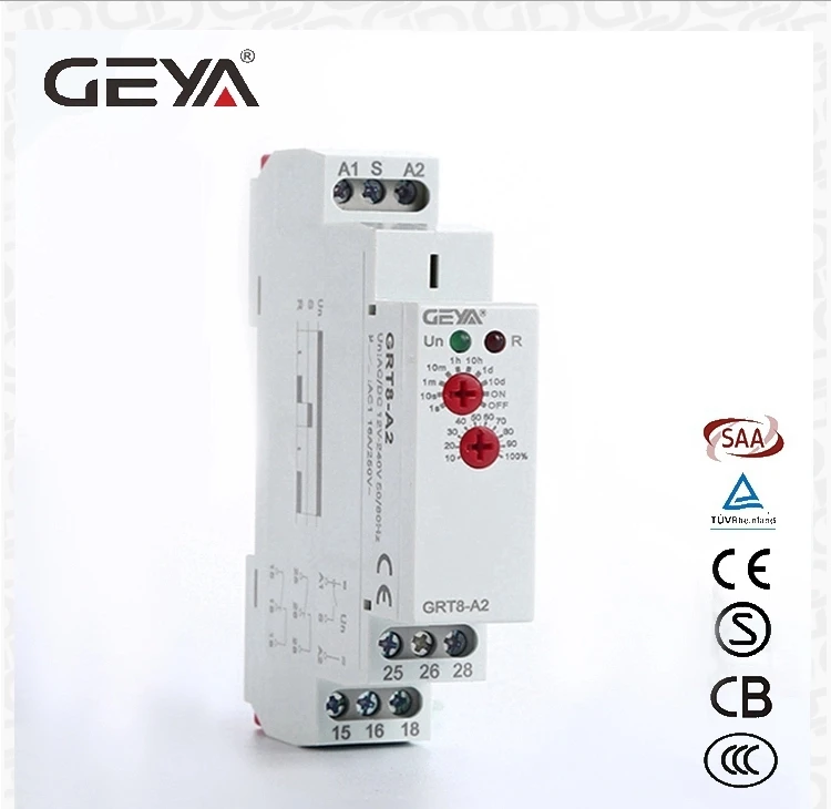 Крепление на din-рейку GEYA GRT8-A 12V 24V 220V 16A SPDT реле таймера задержки регулируемое реле времени