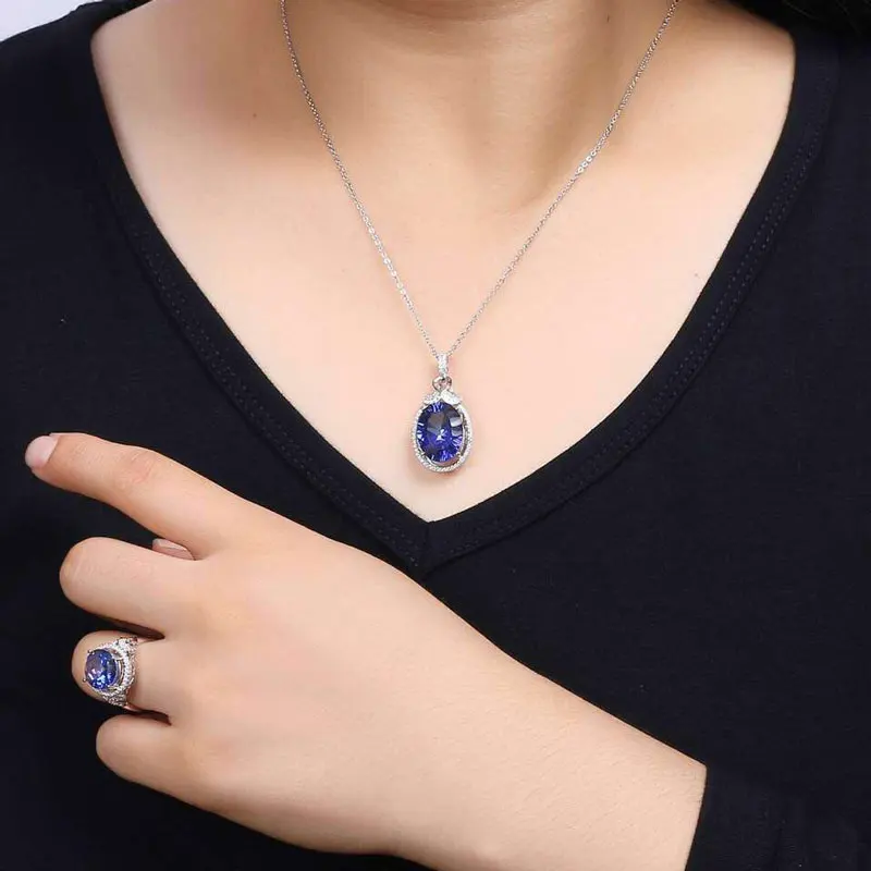 CSJ большой драгоценный камень голубой топаз 925 пробы серебро Fine Jewelry Кольцо и