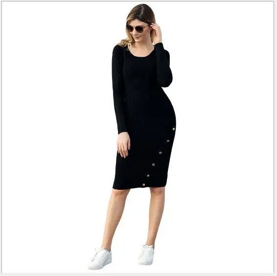 Женский свитер 2018 новый осенний длинный отрезок Slim Fit пуловер женская верхняя