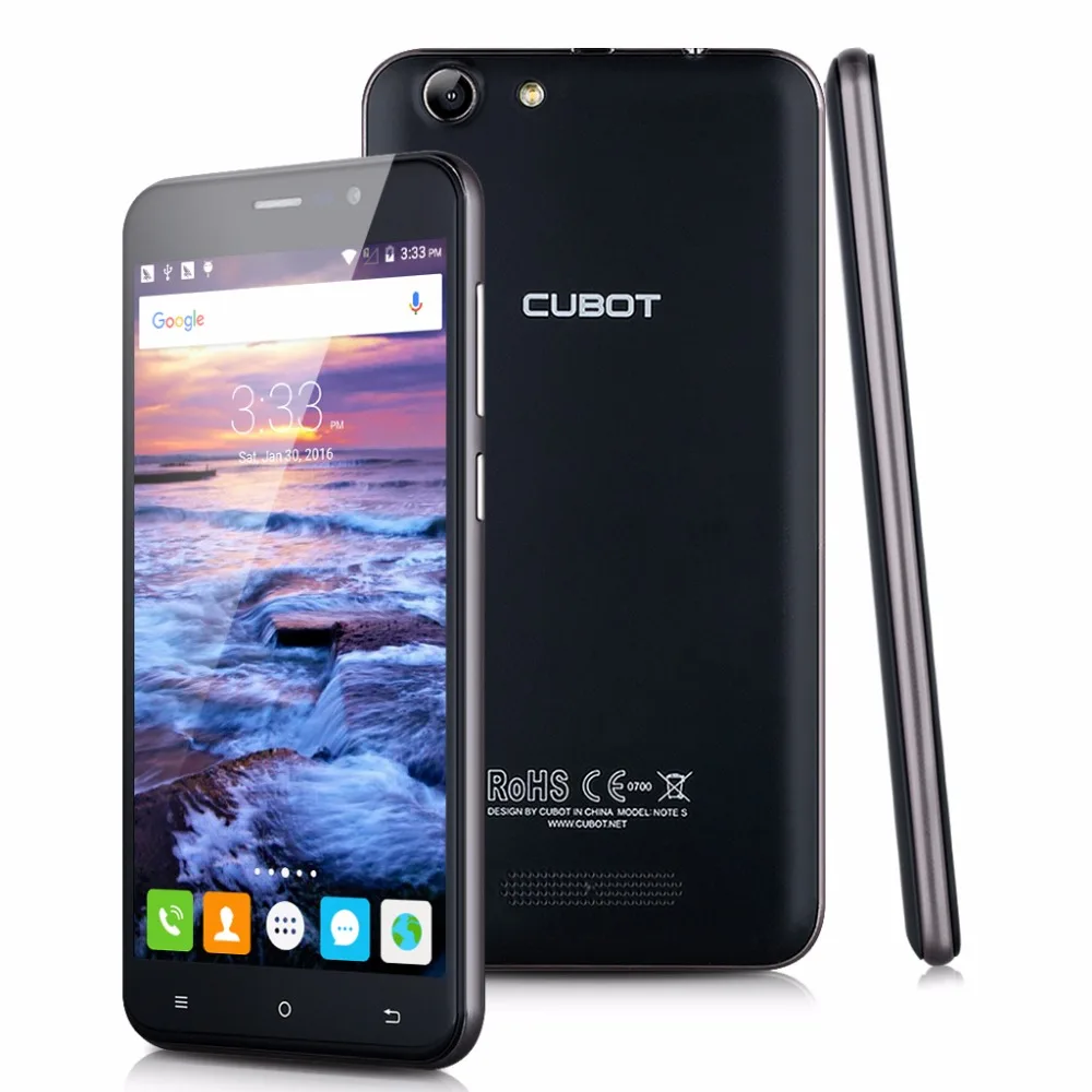 Оригинал CUBOT ПРИМЕЧАНИЕ S 5.5 Дюймов MT6580 Quad Core Android 6.0 мобильный Телефон Dual SIM WCDMA