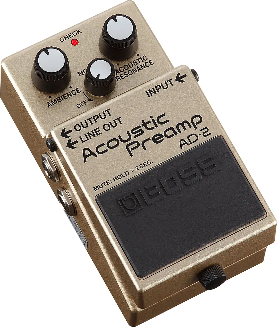 Boss AD-2 акустическая педаль предусилителя для комплект для гитары с медиаторами, полировочной тканью и струнными намотками