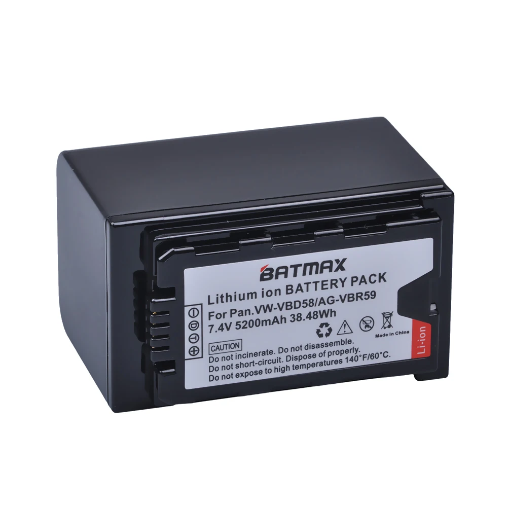 Аккумулятор Batmax 3pc VW-VBD58 VBD29 VBD58 VBD78 для Panasonic VBD55 AJ-HPX260MC HPX265MC PX270 PX280MC PX285MC |