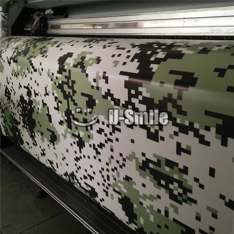 Digital Camouflage Vinyl Car Wrap Military Green Pixel Pattern Camo Film Full Truck Vehicle Decal Sheet 1.52X30M | Автомобили и