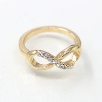 4 sizes twisted hollow bow bling shiny crystal rings golden fashion ring for women