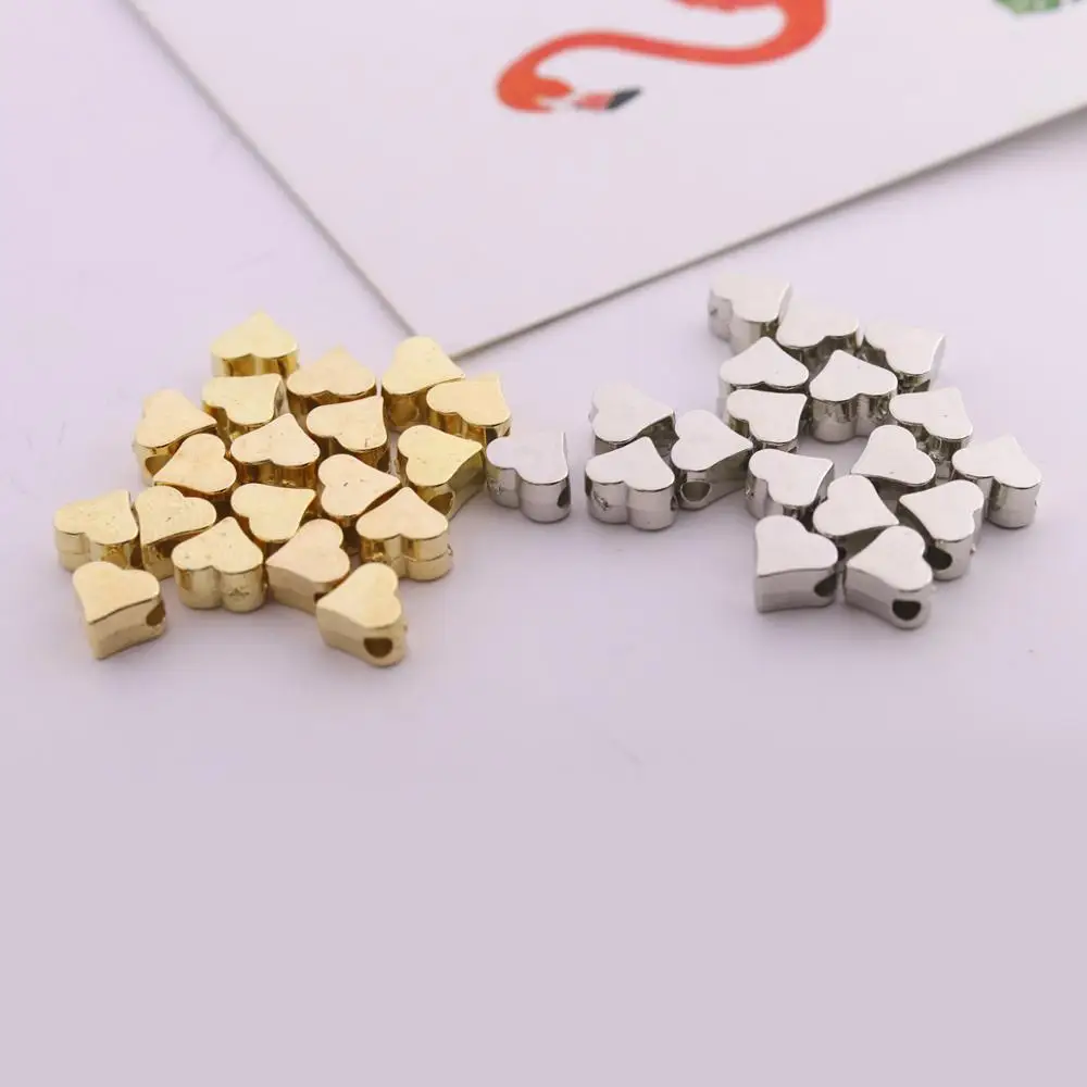 

200Pcs 4.5X5mm/5.5X5.8mm 1.3/1.5mm Hole Love Heart Shape Spacer Beads for DIY Craft & Jewelry Making Findings CCB Beads End Caps