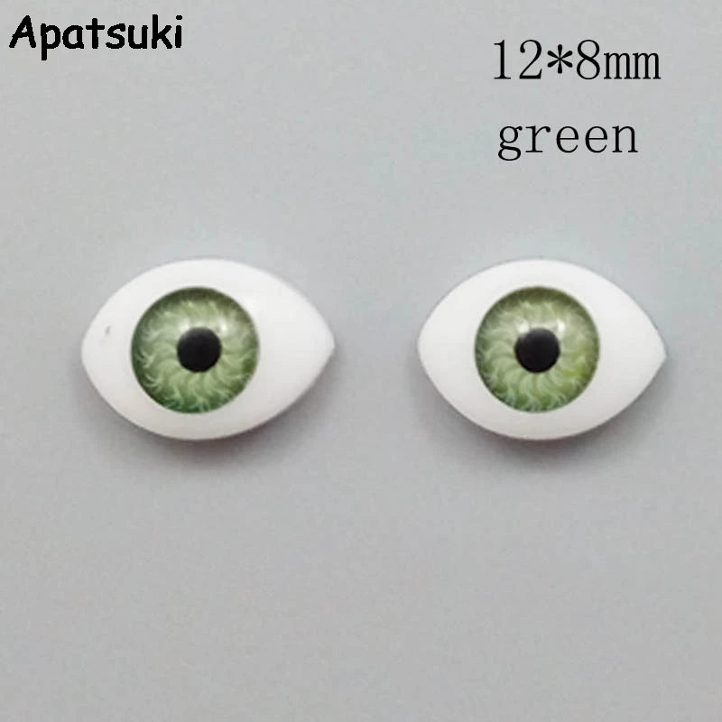 12x8mm 4pairs green 4 пары 12*8 мм DIY глаза для BJD куклы шарнирные куклы Замена Глазные яблоки DIY аксессуары для 11," Кукольный домик детская игрушка - Цвет: 12x8mm 4pairs green