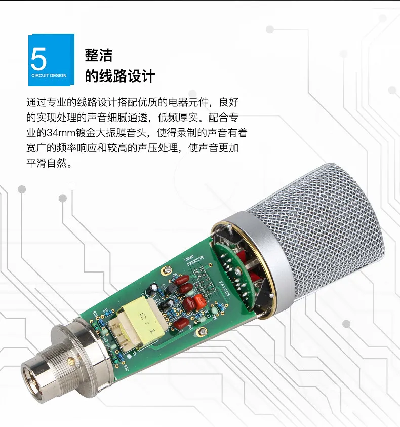 Alctron MC320 большой мембранный FET конденсаторный записывающий микрофон для студий, вещания и выступлений на сцене