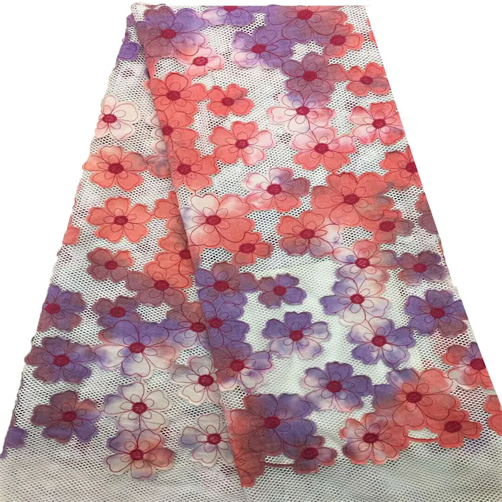 2018 Новейшая специальная фиолетовая и синяя серая кружевная ткань с