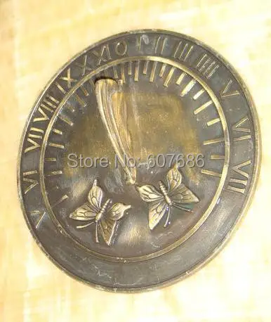 Круглый медный Римский календарь Sundial, 2 цвета, домашний домик, газон, сад, двор, художественное украшение, солнечные часы, винтажные металлические изделия, антикварные