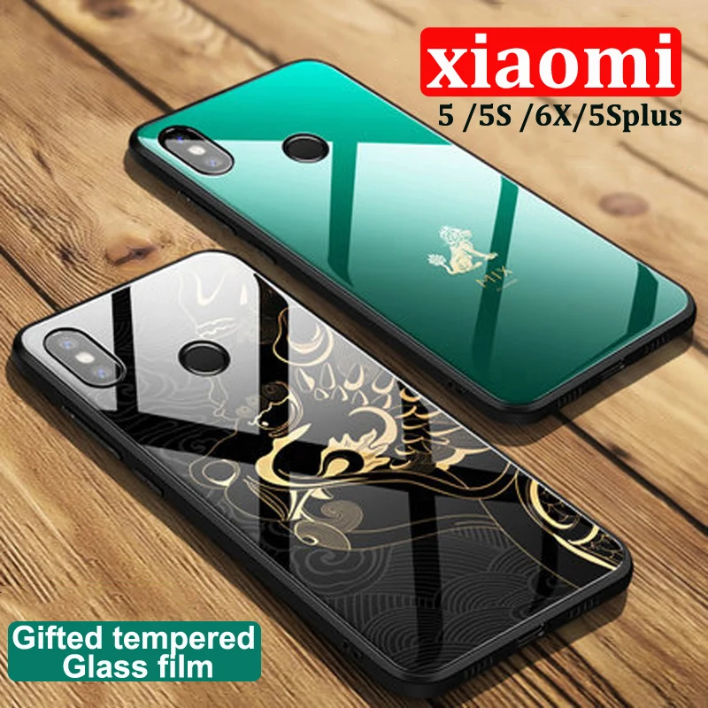 

For Xiaomi Mi 5 case Mi5 Forbidden City Tempered Phone Glass Case For Xiaomi mi 5S plus 5splus back cover Mi5S plus Mi 6X cases
