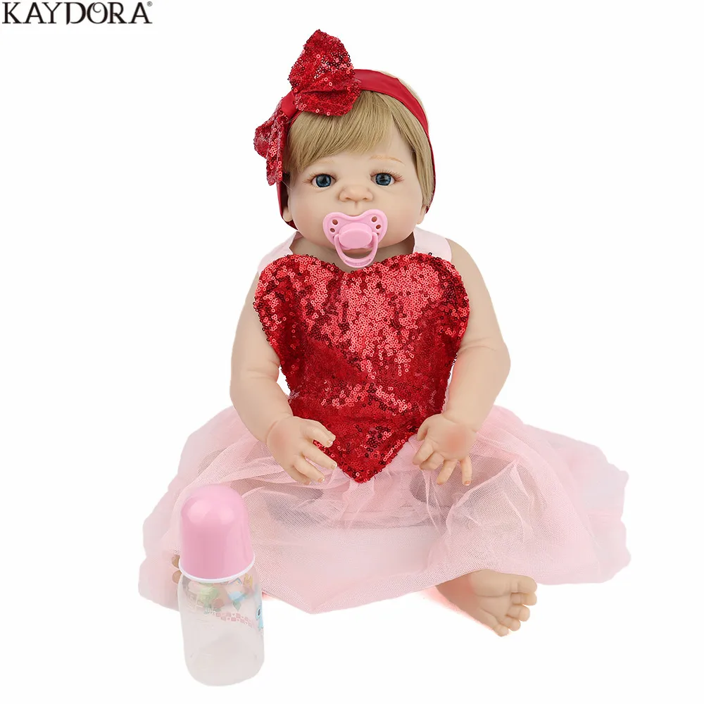 KAYDORA Baby Reborn Doll полностью винил для ванной девочек блонд волосы парики принцесса