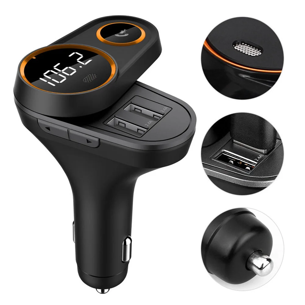 OLED Экран Автомобильный MP3-плеер fm-передатчик Lossless музыка Bluetooth Dual USB Hands Free против