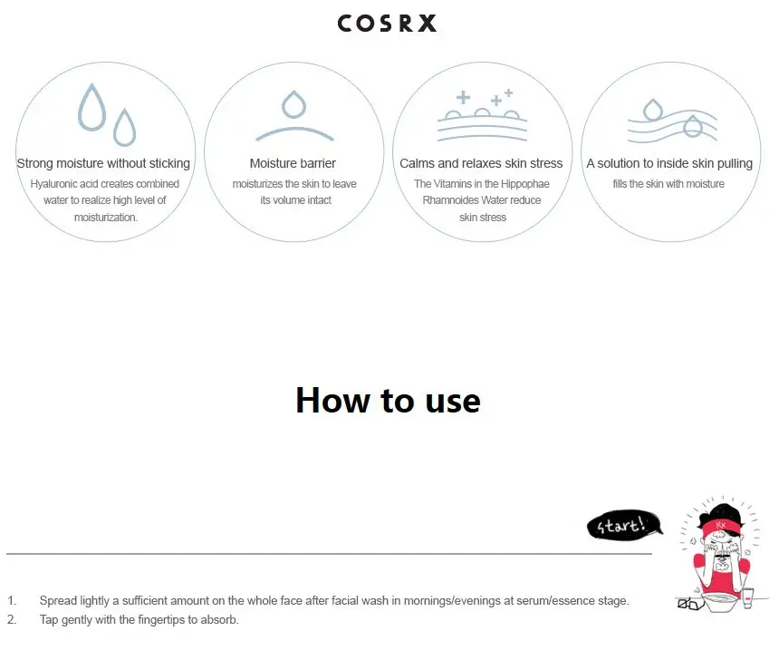 Cosrx Гиалуроновая кислота Hydra power Essence 100 мл уход за кожей отбеливающая Нестареющая гладкая кожа против морщин подтягивающая красота 1 шт