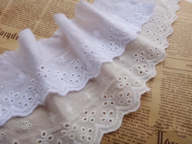 Кружевная ткань из 100% хлопка бежевая белая кружевная отделка для аксессуаров