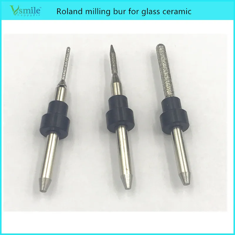 3 pcs/lot dental cad cam milling burs for glass ceramic, emax and lithium dicilicate for shaft 3mm roland CAD CAM milling system