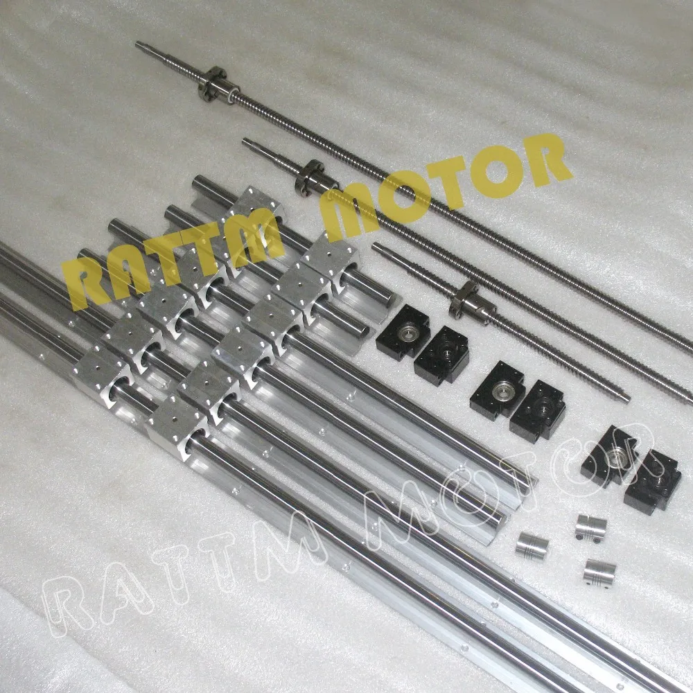 6 шт. линейных SBR16 L-350/800/1000 мм& 3 набор шариковых винтов SFU RM1605-350/800/1000 мм с гайкой& 3 BK/B12& 3 шт. муфта