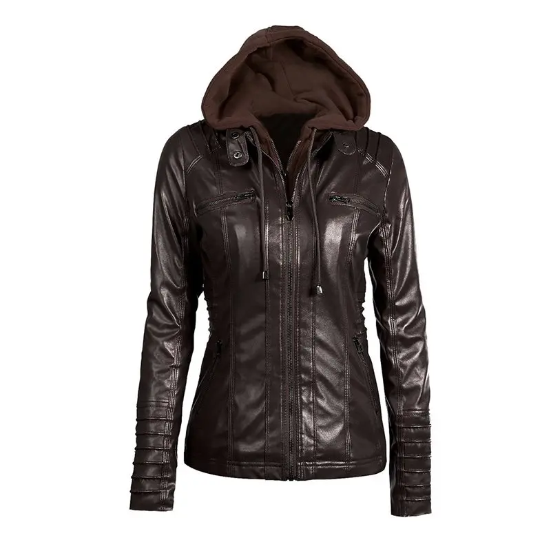 

Sisjuly Women Jackets Gothic Casual Locomotive OL Plus Size Punk Slim Hooded Zipper Pockets Female Overcoats Fashion Black Coats