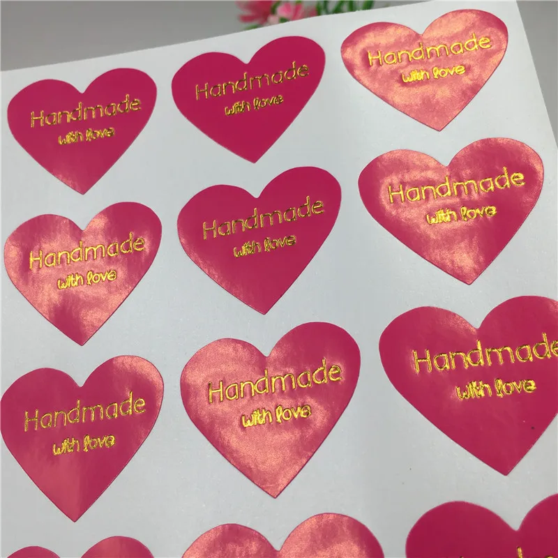 100 шт. бумажные наклейки в форме сердца с надписью Handmade With Love | Дом и сад