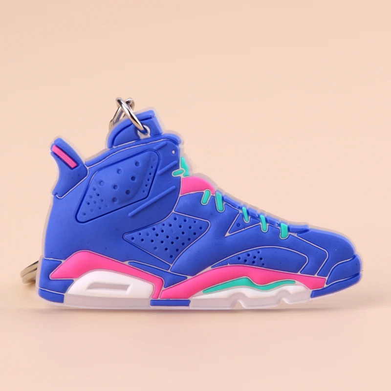 Picture Color06 Брелок Новые экзотические мини Jordan 6 Ретро обуви ключевая цепь Для мужчин и Для женщин детские подарочные брелки на баскетбольных кроссовок ключ держатель Porte Clef - Цвет: Picture Color06