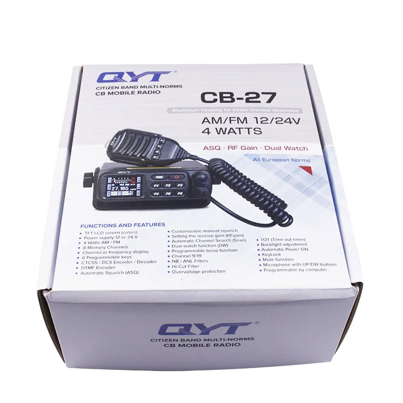 Автомобильный мобильный радиоприемник QYT CB 27 МГц AM/FM 12/24 в 4 Вт ЖК экран|Рации| |