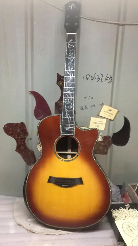 Табак sunburst body cut Chaylor Акустическая гитара инкрустация Твердый Топ SP14 Акустическая Электрогитара подлокотник ps14ce акустическая