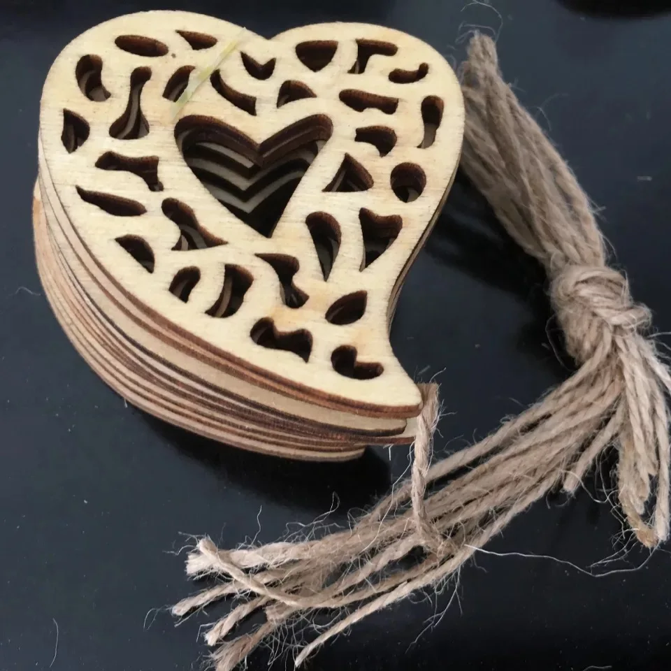 

wooden decorative heart wooden heart shape laser cutting