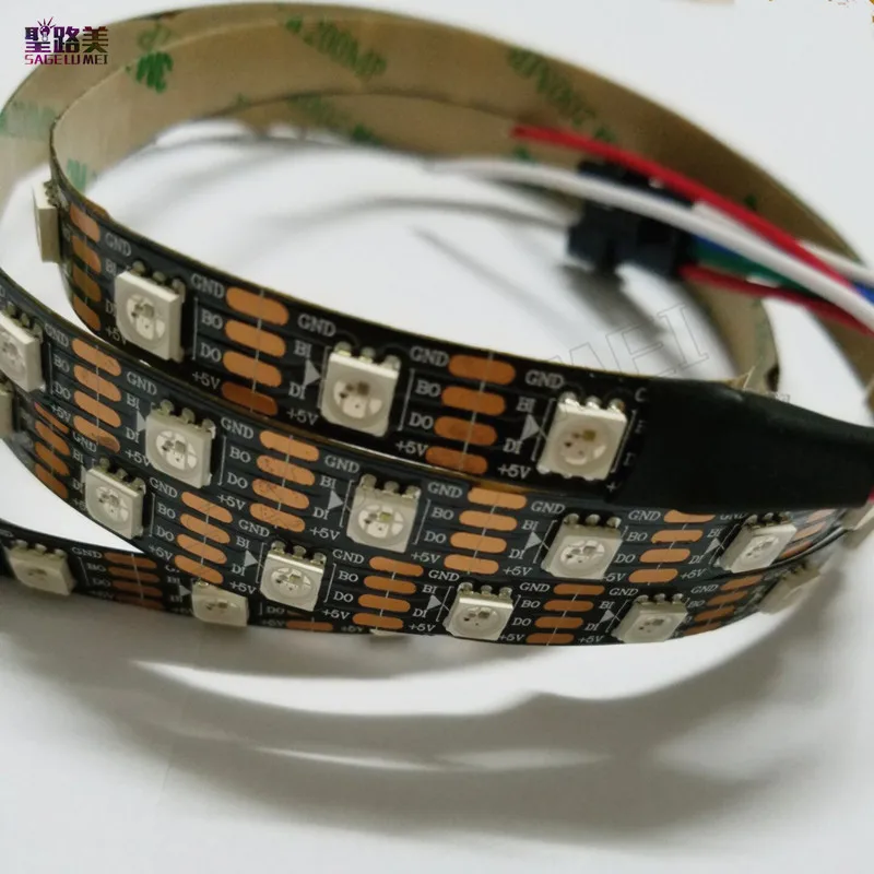 5 м/лот WS2813(два динамика) сигнальные провода) индивидуально адресуемых RGB светодиодные полосы пикселей 30/60/144 светодиодов/m 2811 ws2812b обновленная версия DC5V