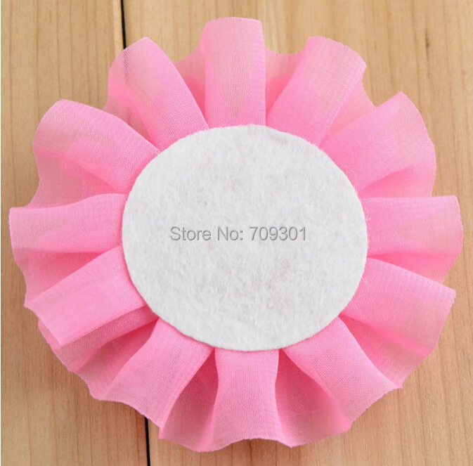 

3.5inch chiffon flower with rhinestone center 20colors Fabric Flower DIY Garment Accessories free shipping