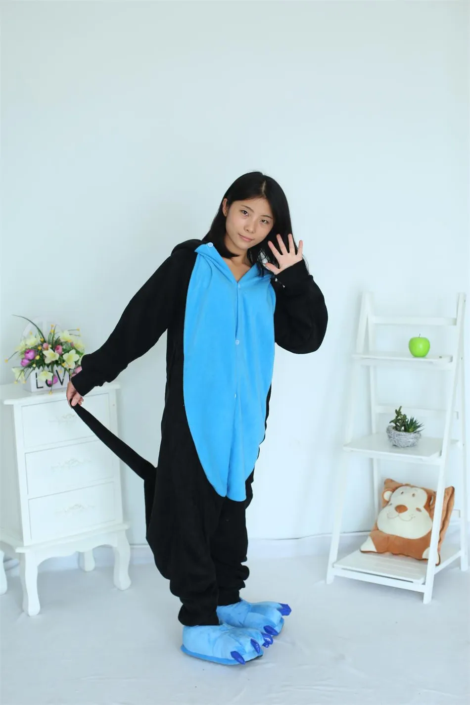 Костюм для косплея кигуруми женская пижама комбинезон в виде черной кошки стиле