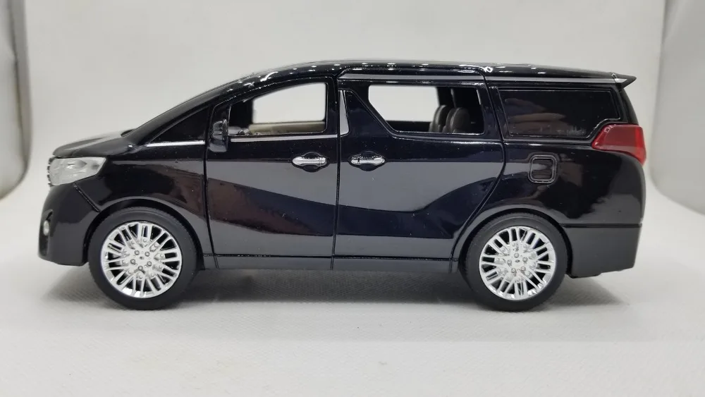1:24 литая под давлением модель для Toyota Alphard VELLFIRE черный MPV откатная Музыка флэш-светильник сплав игрушка миниатюрная коллекция подарки