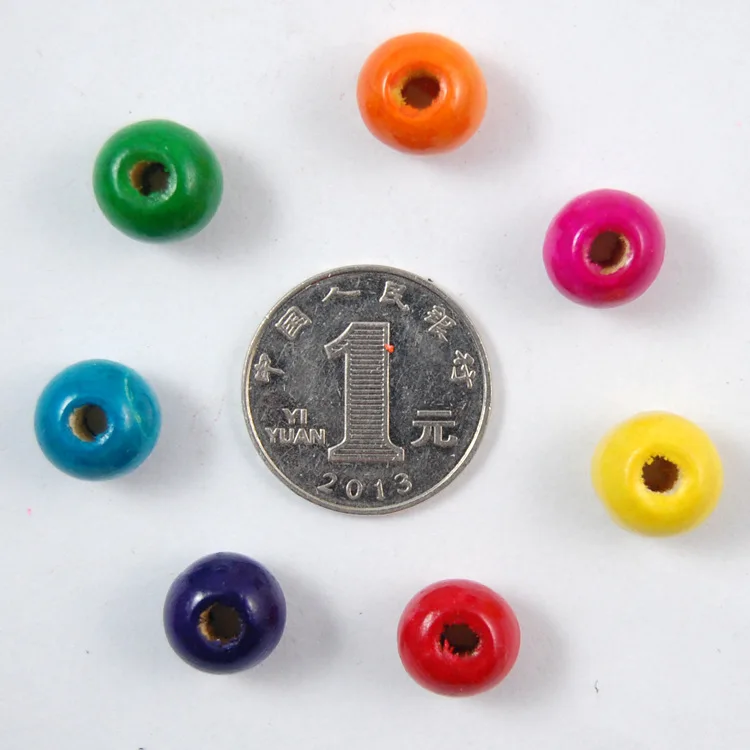 colorful 100/200 шт. 12 мм высококачественный деревянный бисер смешанный цвет деревянные бусины для изготовления украшений вручную браслет из бисера DIY - Цвет: colorful