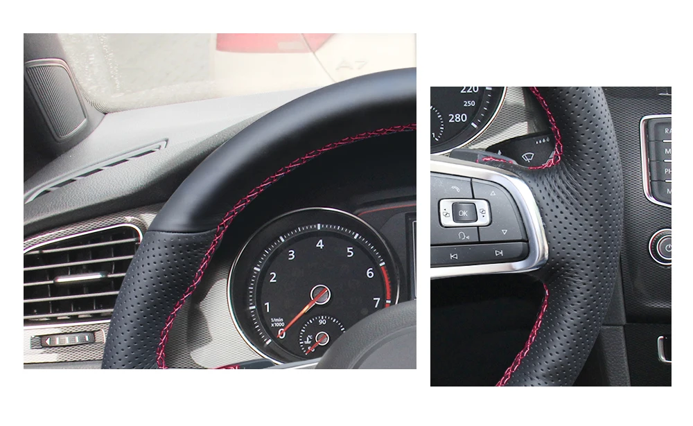 Ручная прострочка PU искусственная кожа рулевое колесо Крышка для Volkswagen Golf 5 Mk5 GTI VW Golf 5 R32 Passat R GT 2005
