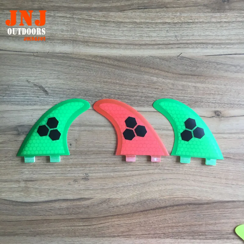 

JNJ colorful surfboard FCS M G5 thruster fins made by honeycomb and fiberglass with keys