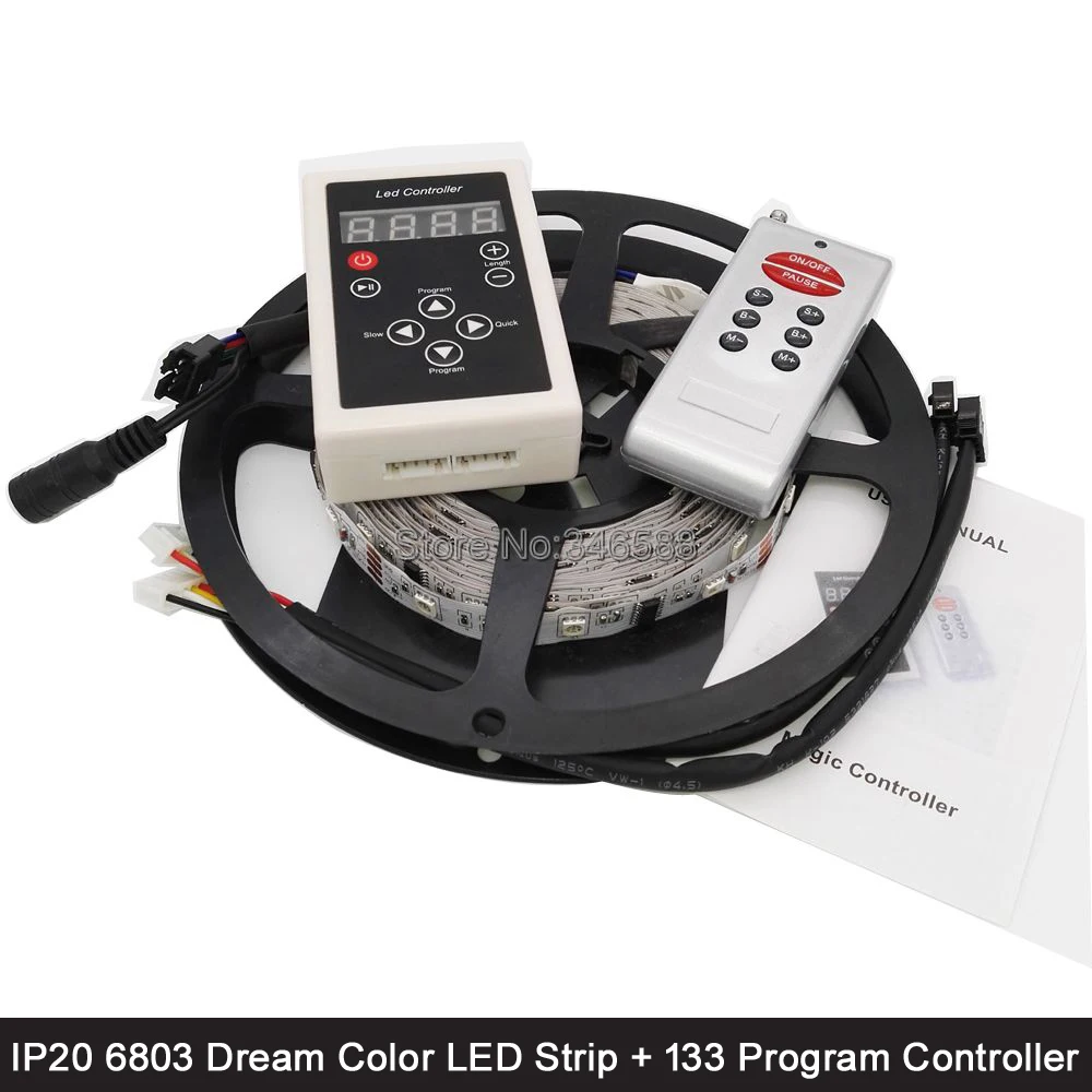 Светодиодная лента IP20 не водонепроницаемая 5 м 12 В 6803 IC Dream Color RGB 5050 SMD 30
