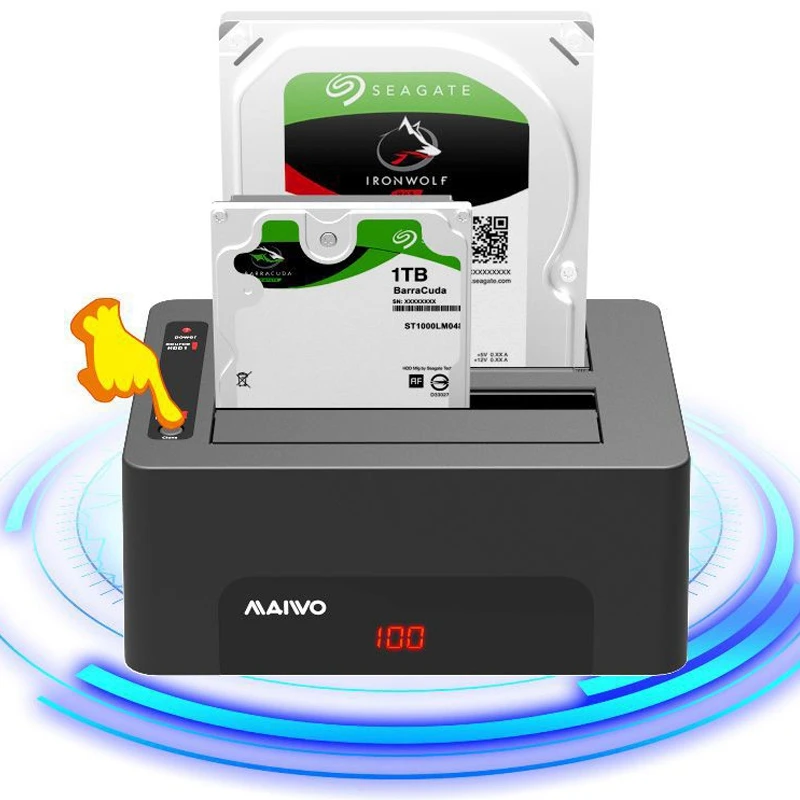 MAIWO Универсальный 2,5 дюймов/3,5 дюймов Hdd корпус жесткого диска Sata Led Дисплей чехол для корпуса жесткого диска Usb 3,0 двойной клонирование; копирование Функция Hdd док-S