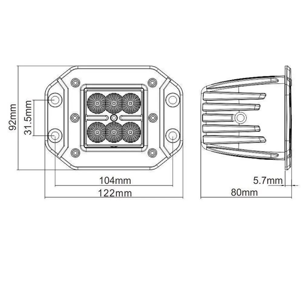 Honzdd 2pcs 18w 4Inch Flush Mount Led Work Flood Beam Daytime Running Light Offroad Truck Boat Atv Utv 12V 24V Car | Автомобили и