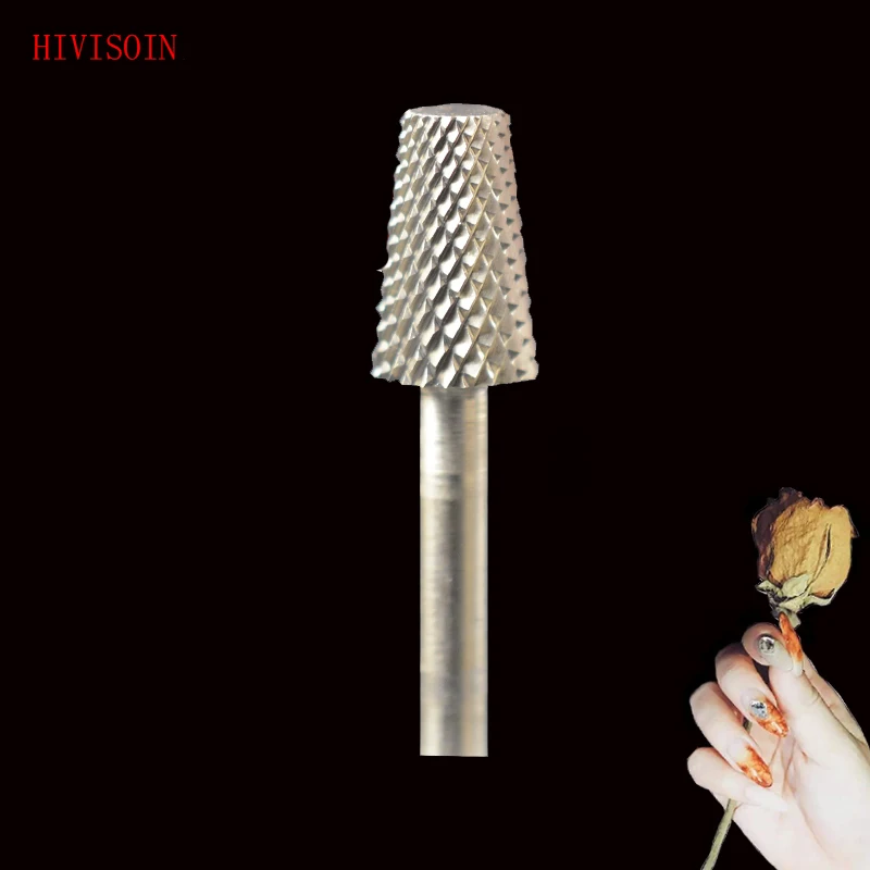

1pcs HIVISOIN Carbide Nail Drill Bit - Tapered Barrel Bit - M (60070020) Silver