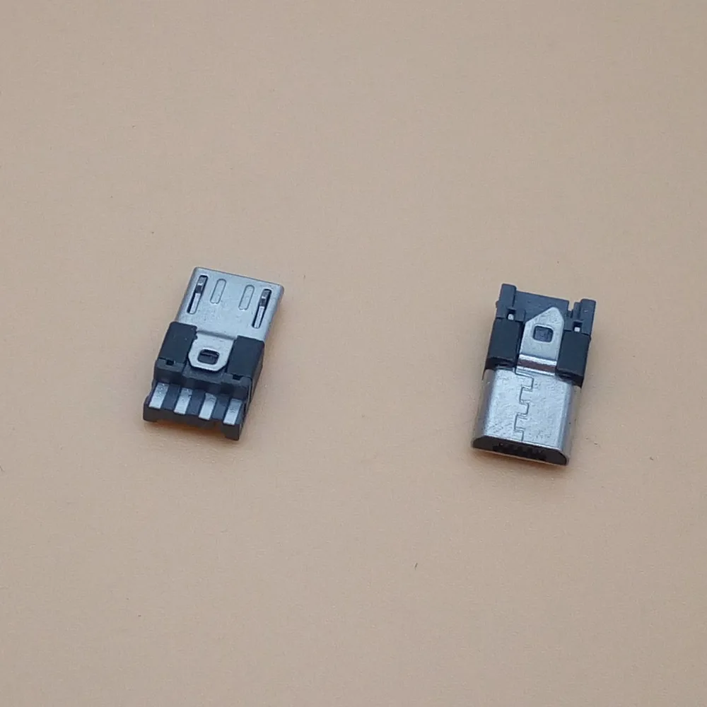 10 комплектов 5 штырьков Micro USB штекер типа папа черный/белый зарядный разъем 4 в 1