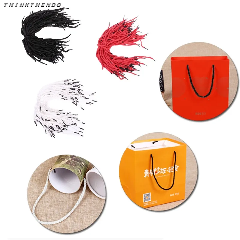 

THINKTHENDO Hot New 100 Pcs Rope Cord String Replacement Handle for Paper Bag Handbag Strap DIY Bag Accessories High Quality