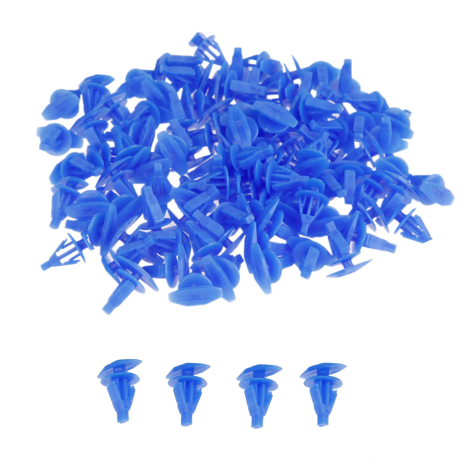 

100Pcs Car Universal Weatherstrip Retainer Clips Auto Fasteners 7mm Hole Blue Plastic Rivets Car Clips Automobile