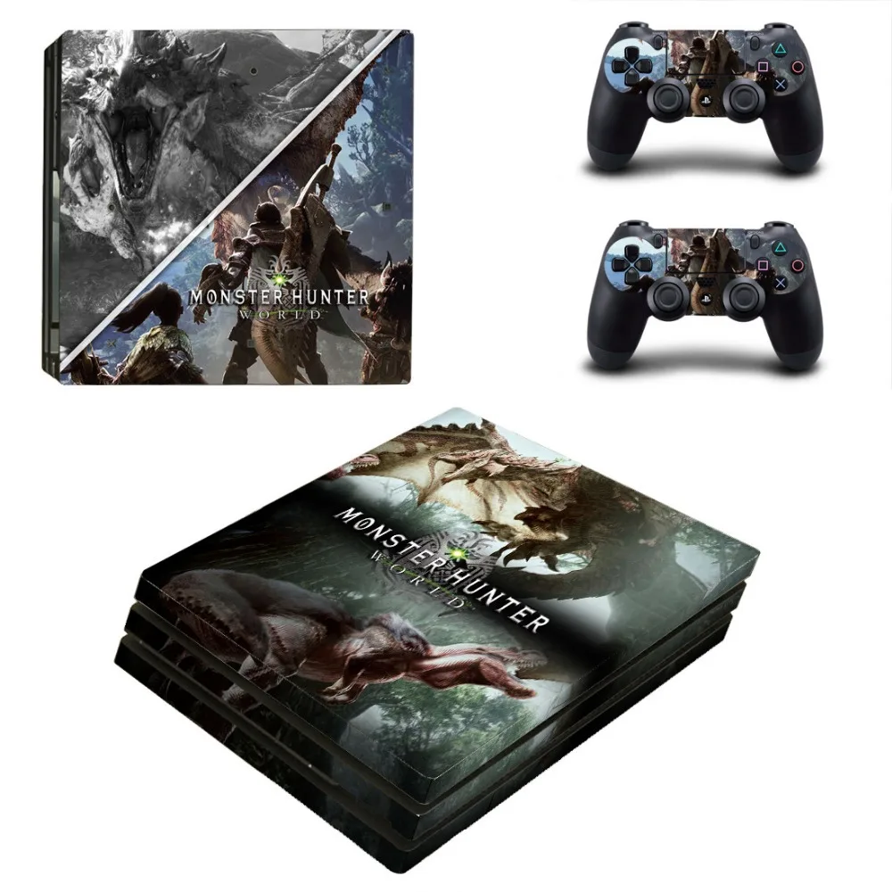 Наклейки для PS4 Pro Горячая игра Monste r Hunter World Skin Playstation 4 PRO наклейка на консоль и