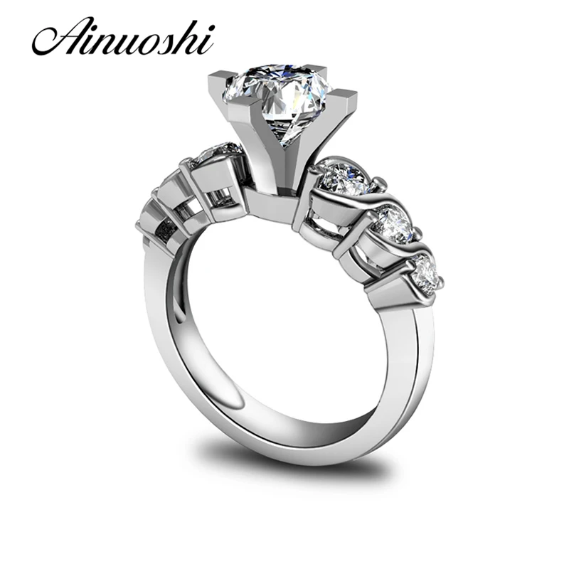 AINUOSHI роскошные женские обручальные кольца из стерлингового серебра 925 пробы 1 5